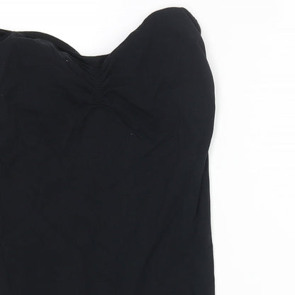 Miss Selfridge Womens Black Cotton Mini Size 14 Sweetheart Pullover