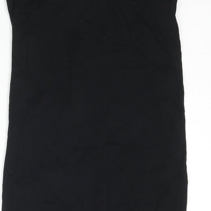 Miss Selfridge Womens Black Cotton Mini Size 14 Sweetheart Pullover