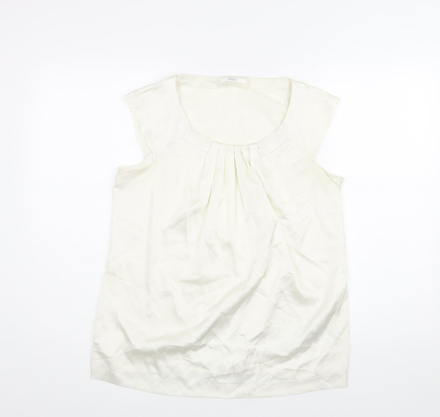 Womens UK Size 12 Marks and Spencer Ivory Basic Blouse