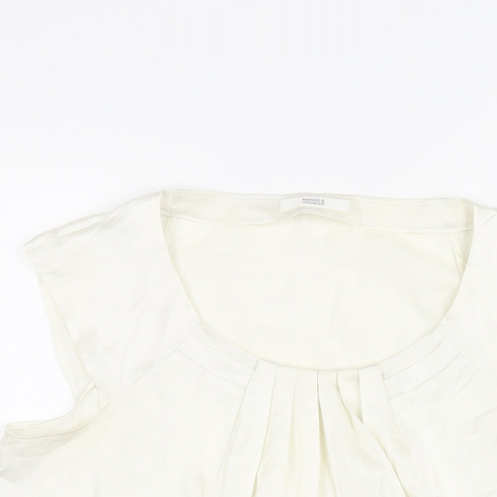 Womens UK Size 12 Marks and Spencer Ivory Basic Blouse