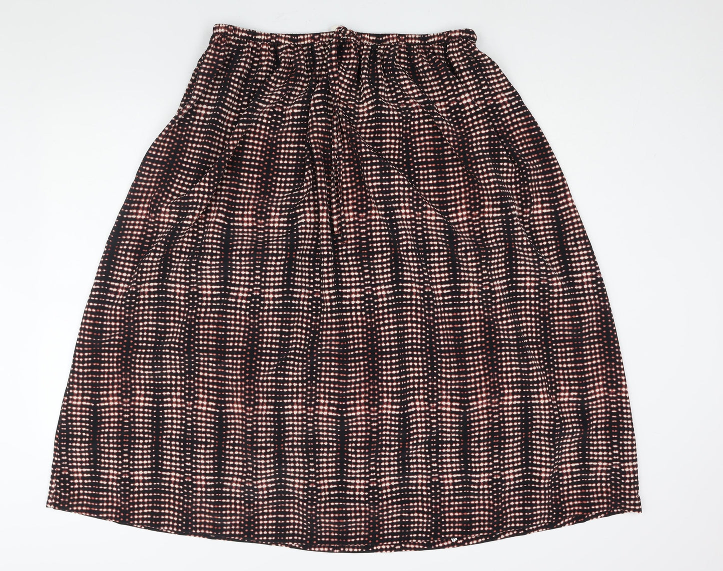 Per Una Womens Black Geometric Polyester A-Line Skirt Size 16 Drawstring