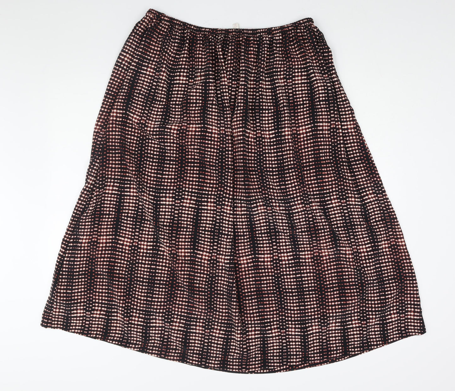 Per Una Womens Black Geometric Polyester A-Line Skirt Size 16 Drawstring