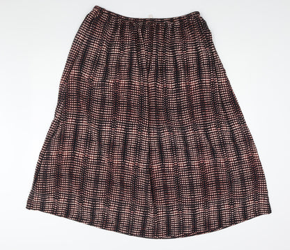 Per Una Womens Black Geometric Polyester A-Line Skirt Size 16 Drawstring