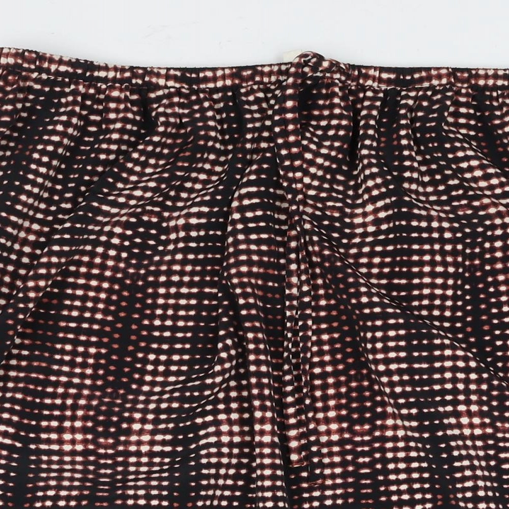 Per Una Womens Black Geometric Polyester A-Line Skirt Size 16 Drawstring