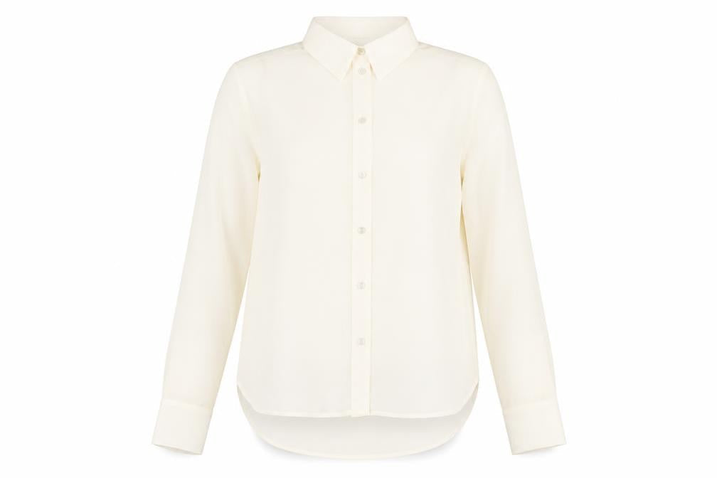 Womens UK Size XS Zara Ivory Basic Blouse
