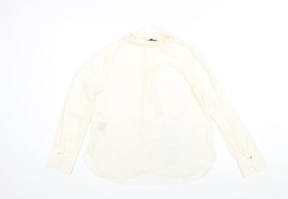 Womens UK Size XS Zara Ivory Basic Blouse