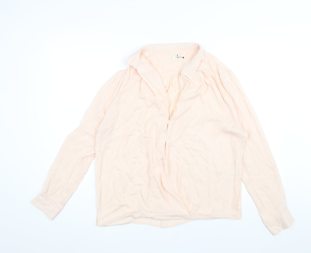 ba&sh Womens Pink Polyester Basic Blouse Size 10 V-Neck