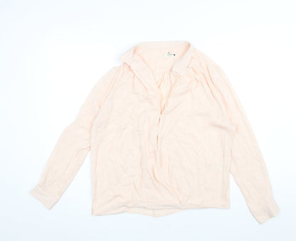 ba&sh Womens Pink Polyester Basic Blouse Size 10 V-Neck