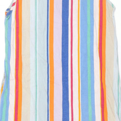 Uniqlo Womens Multicoloured Cotton Tank Dress Size S Scoop Neck Pullover - Stripe Back Print