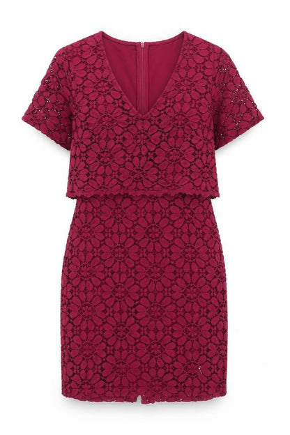 JD Williams Womens Purple Polyester Shift Size 10 V-Neck Zip