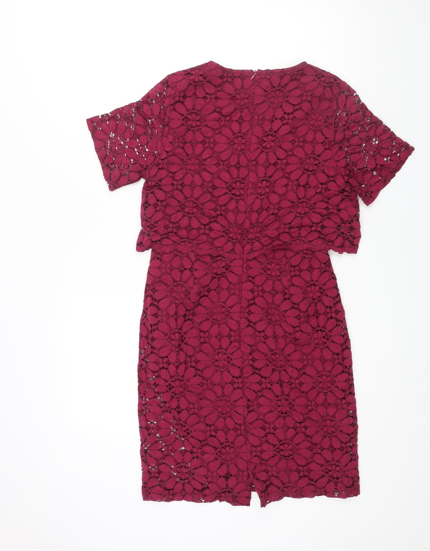 JD Williams Womens Purple Polyester Shift Size 10 V-Neck Zip