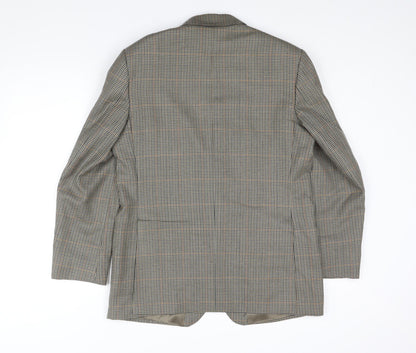 Laurie Hopkins Mens Brown Herringbone Wool Jacket Blazer Size 38 Regular