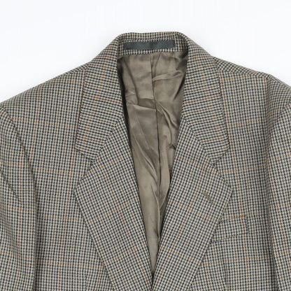 Laurie Hopkins Mens Brown Herringbone Wool Jacket Blazer Size 38 Regular