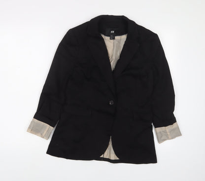 Womens UK Size 10 H&M Black Jacket