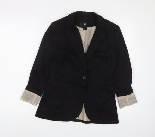 Womens UK Size 10 H&M Black Jacket