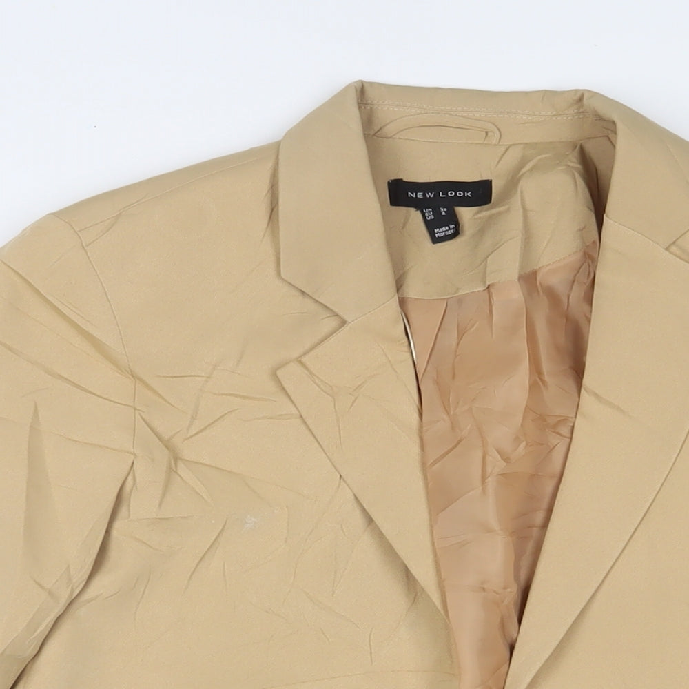 New Look Womens Beige Jacket Blazer Size 8 - Open