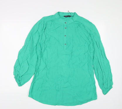Womens UK Size 10 Marks and Spencer Green Basic Blouse