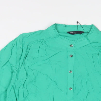 Womens UK Size 10 Marks and Spencer Green Basic Blouse