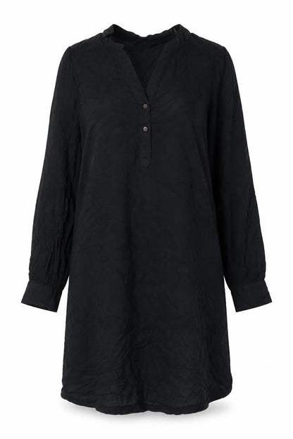 Marks and Spencer Womens Black Viscose A-Line Size 6 V-Neck Button