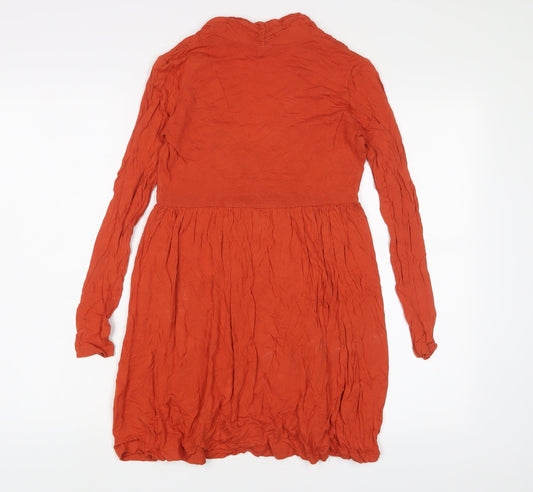 H&M Womens Orange Viscose A-Line Size XS V-Neck Pullover