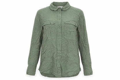 Womens UK Size 6 H&M Green Basic Button-Up