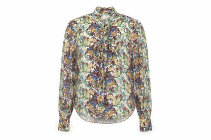 Zara Womens Multicoloured Floral Viscose Basic Button-Up Size S Collared