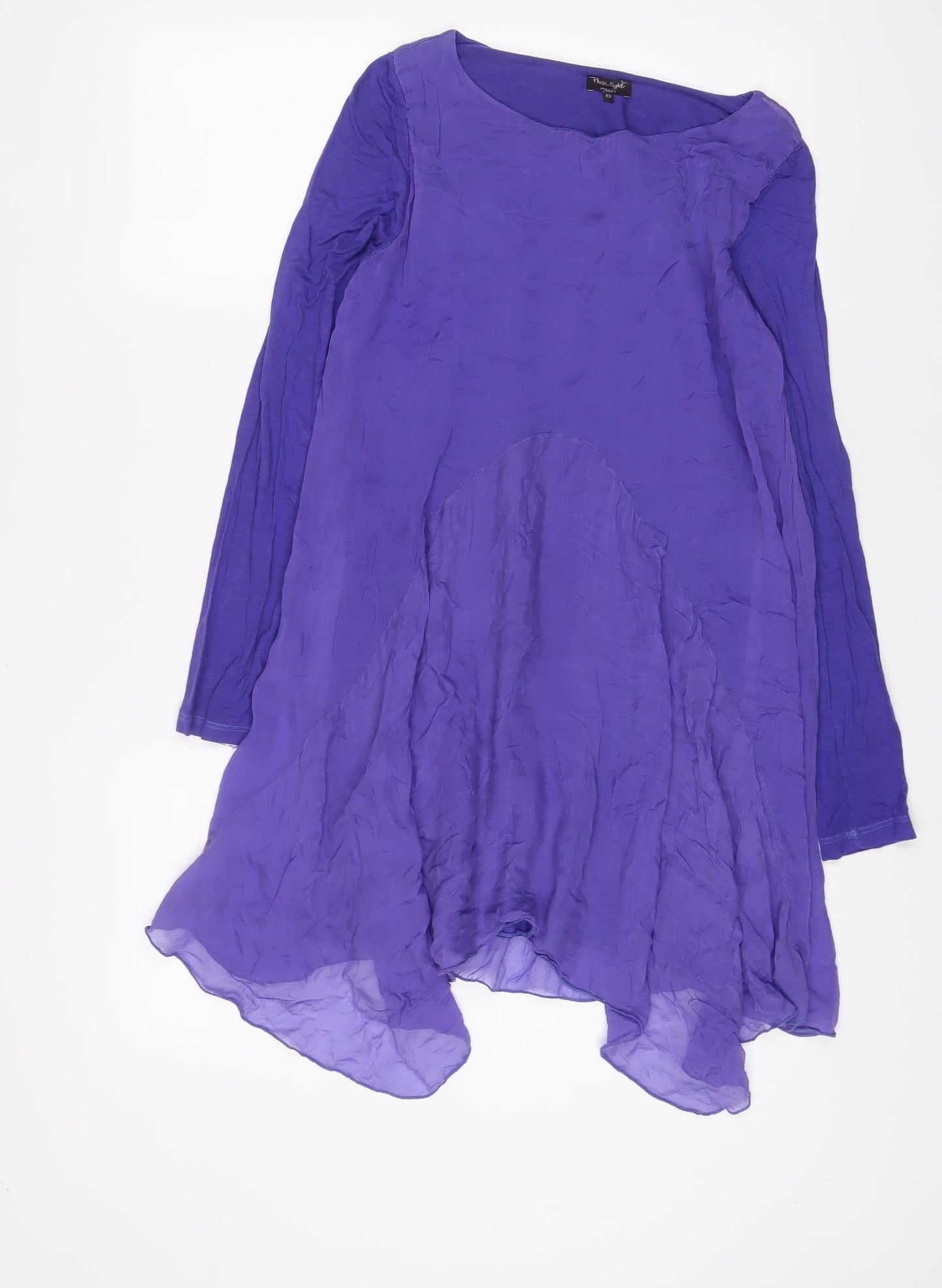 Phase Eight Womens Purple Viscose A-Line Size XS Boat Neck Pullover