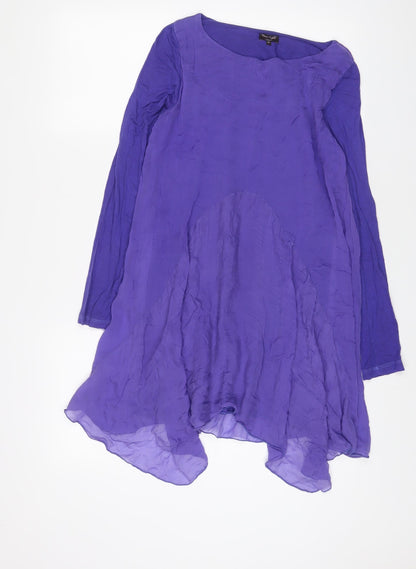 Phase Eight Womens Purple Viscose A-Line Size XS Boat Neck Pullover