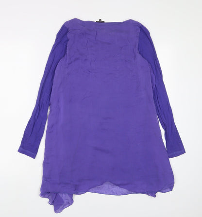 Phase Eight Womens Purple Viscose A-Line Size XS Boat Neck Pullover