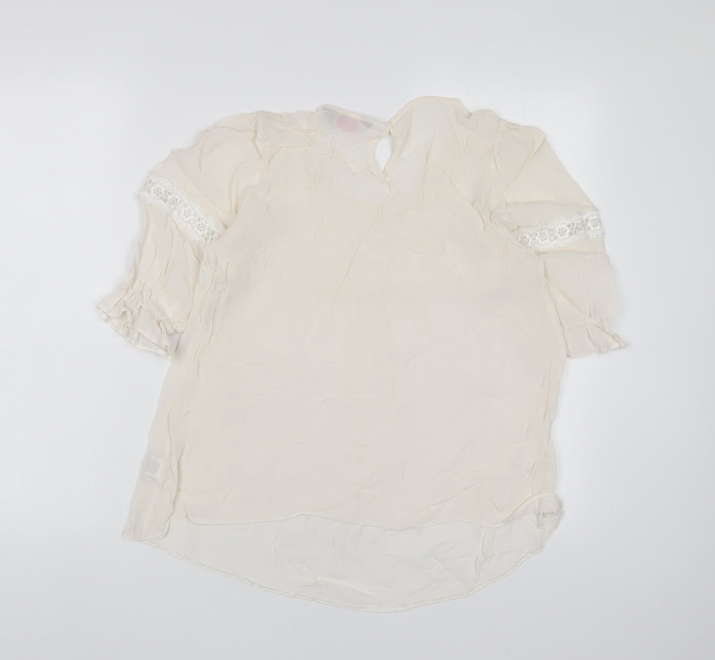 Womens UK Size 12 Dorothy Perkins Beige Basic T-Shirt