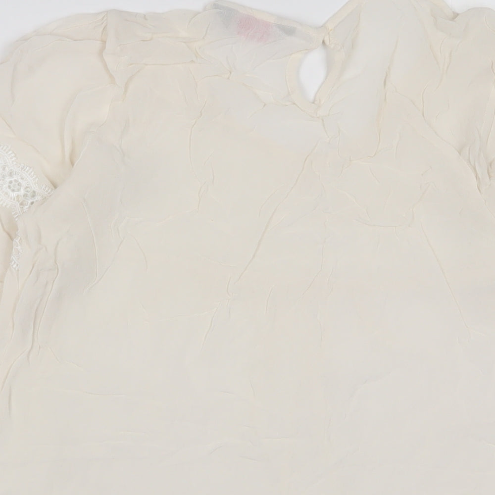 Womens UK Size 12 Dorothy Perkins Beige Basic T-Shirt