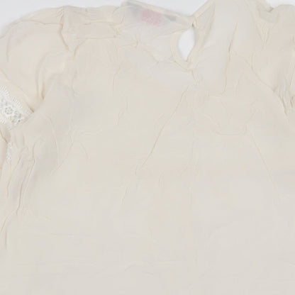 Womens UK Size 12 Dorothy Perkins Beige Basic T-Shirt