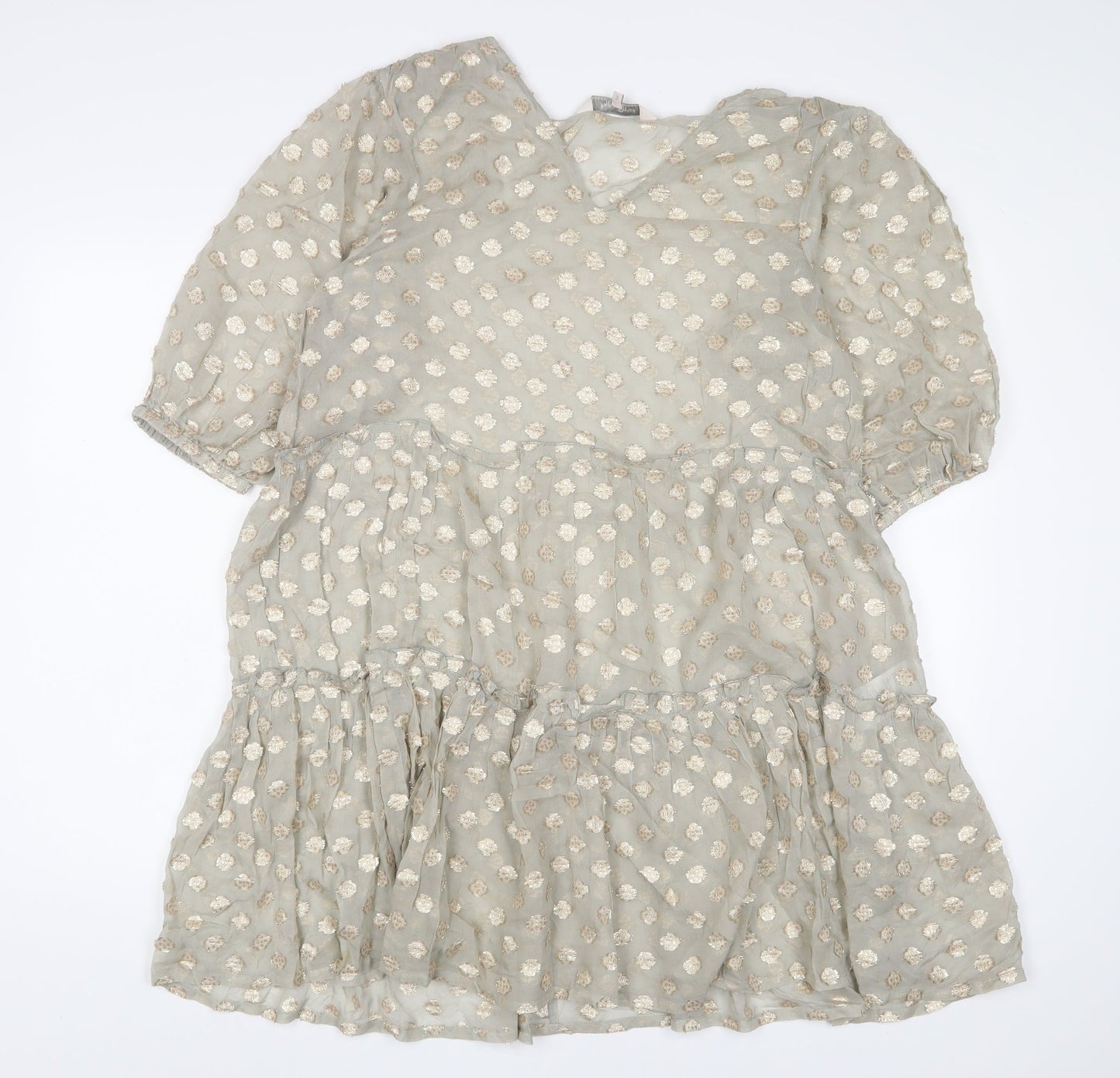 Part Two Womens Brown Polka Dot Viscose A-Line Size 34 V-Neck Pullover