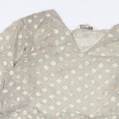 Part Two Womens Brown Polka Dot Viscose A-Line Size 34 V-Neck Pullover