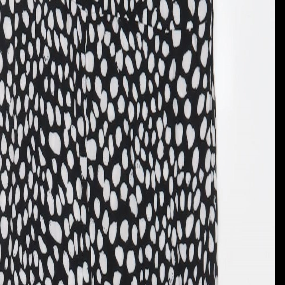 Glamorous Womens Black Geometric Viscose Jumpsuit One-Piece Size 8 L25 in Zip