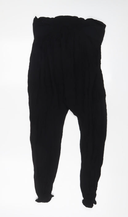 New Look Womens Black Viscose Bloomer Trousers Size 16 L23 in Regular