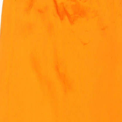 Zara Womens Orange Viscose A-Line Size XS Cowl Neck Tie