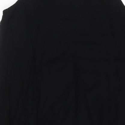 Marks and Spencer Womens Black Viscose A-Line Size 12 Scoop Neck Pullover - Pleated
