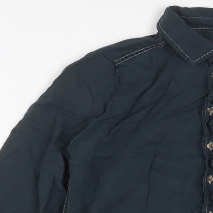 Womens UK Size 6 Marks and Spencer Blue Basic Button-Up