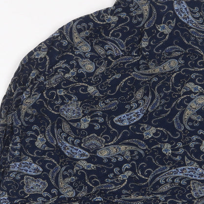 Womens UK Size 10 H&M Blue Basic Button-Up