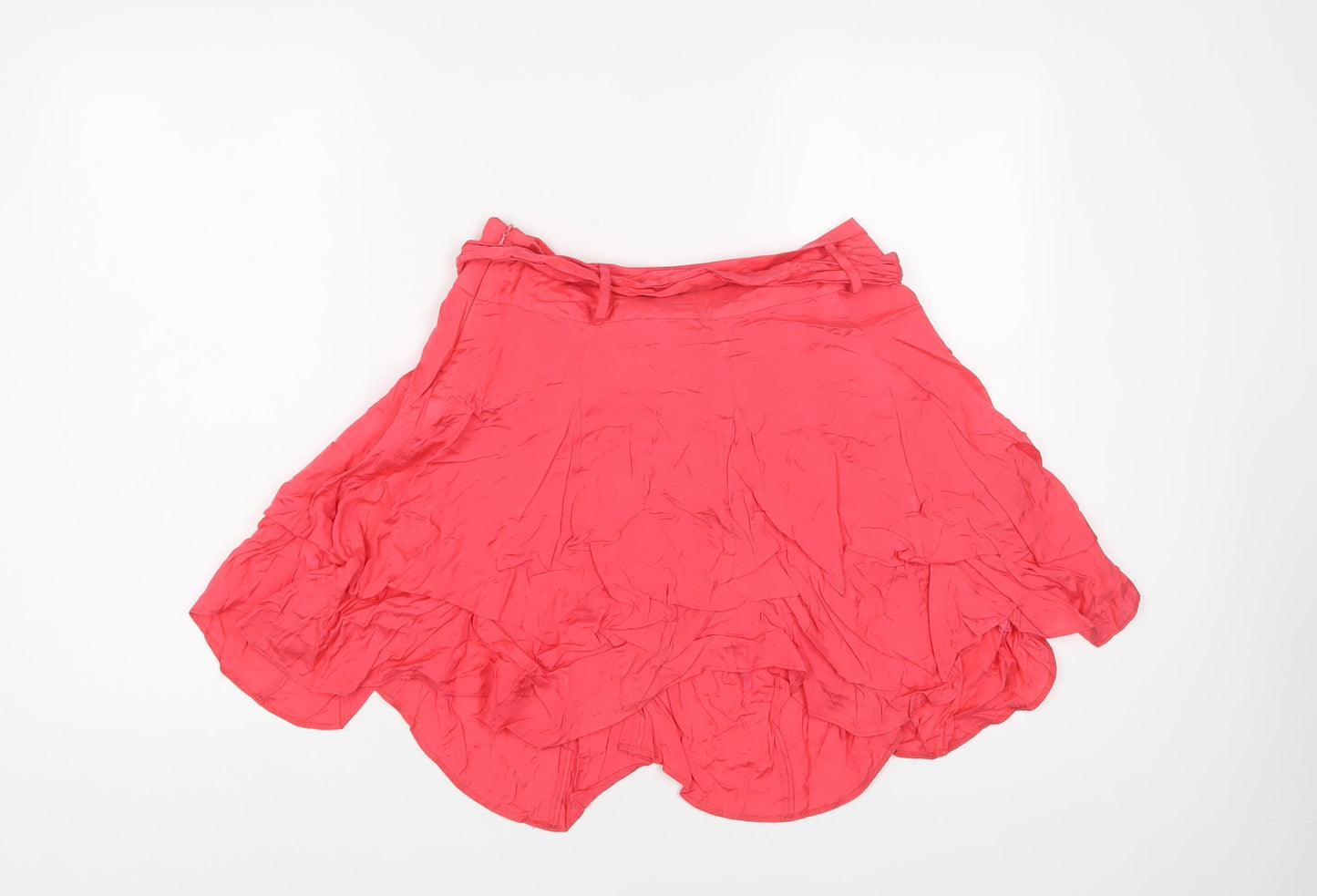 Dorothy Perkins Womens Pink Viscose A-Line Skirt Size 10 - Belted