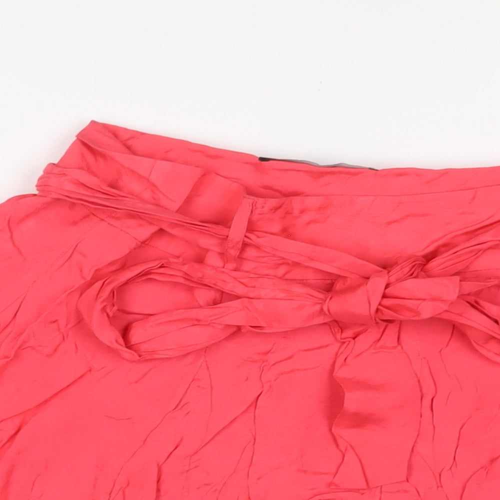 Dorothy Perkins Womens Pink Viscose A-Line Skirt Size 10 - Belted