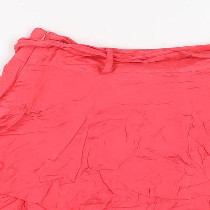 Dorothy Perkins Womens Pink Viscose A-Line Skirt Size 10 - Belted