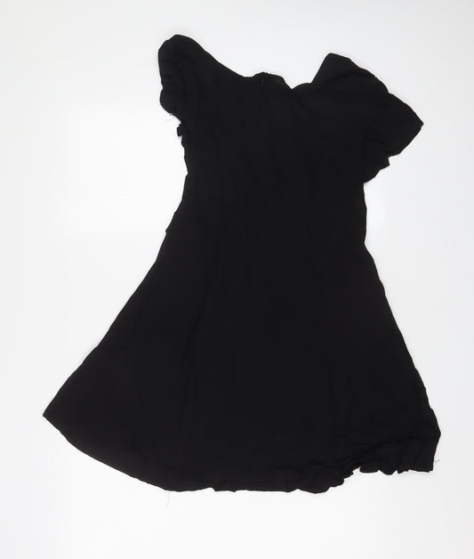 Rage Womens Black Viscose A-Line Size 14 Scoop Neck Zip