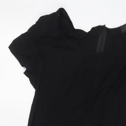 Rage Womens Black Viscose A-Line Size 14 Scoop Neck Zip