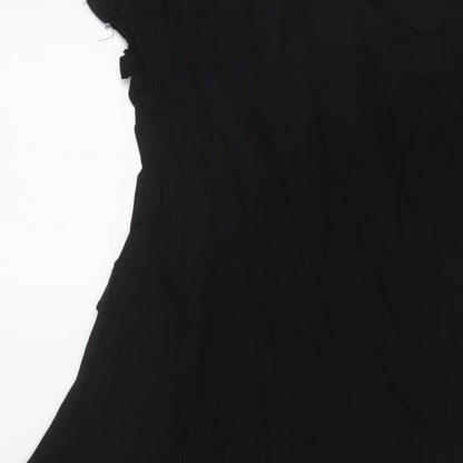 Rage Womens Black Viscose A-Line Size 14 Scoop Neck Zip