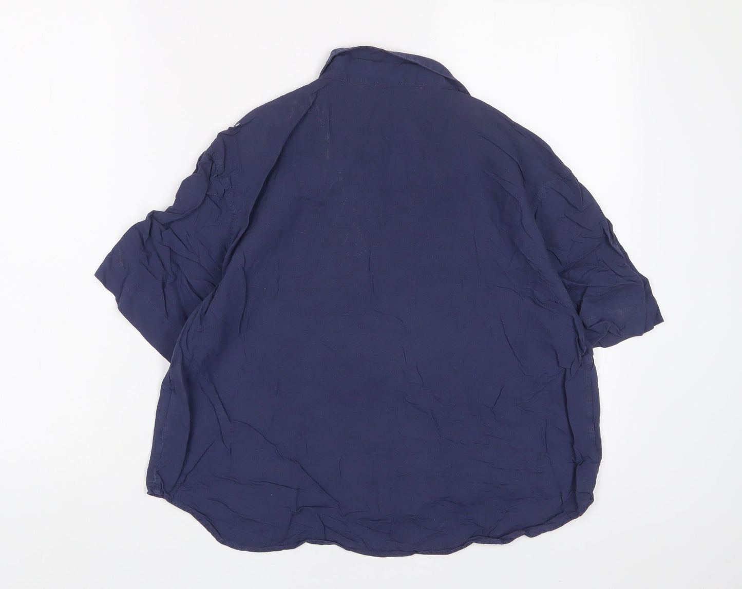 Womens UK Size S Uniqlo Blue Basic Button-Up