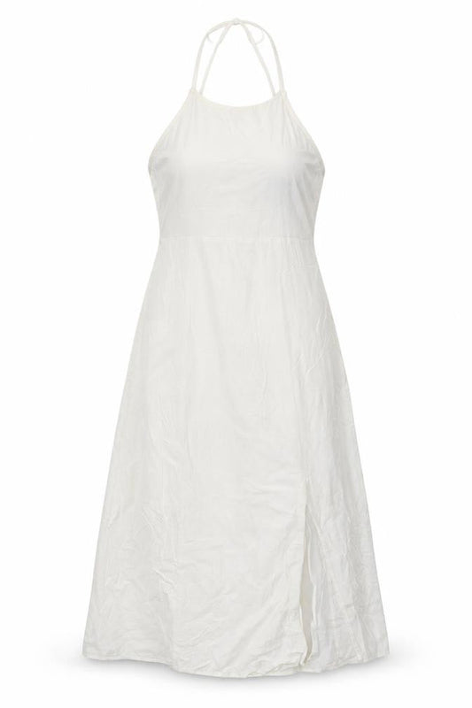 NEXT Womens Ivory Cotton A-Line Size 10 Square Neck Tie - Side Slit