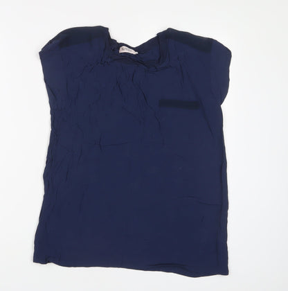 Womens UK Size L Soaked in Luxury Blue Basic T-Shirt