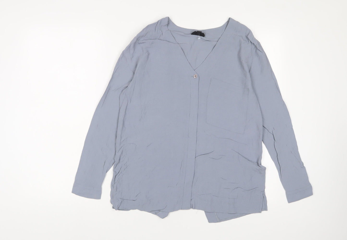 Womens UK Size 8 Topshop Blue Basic Blouse